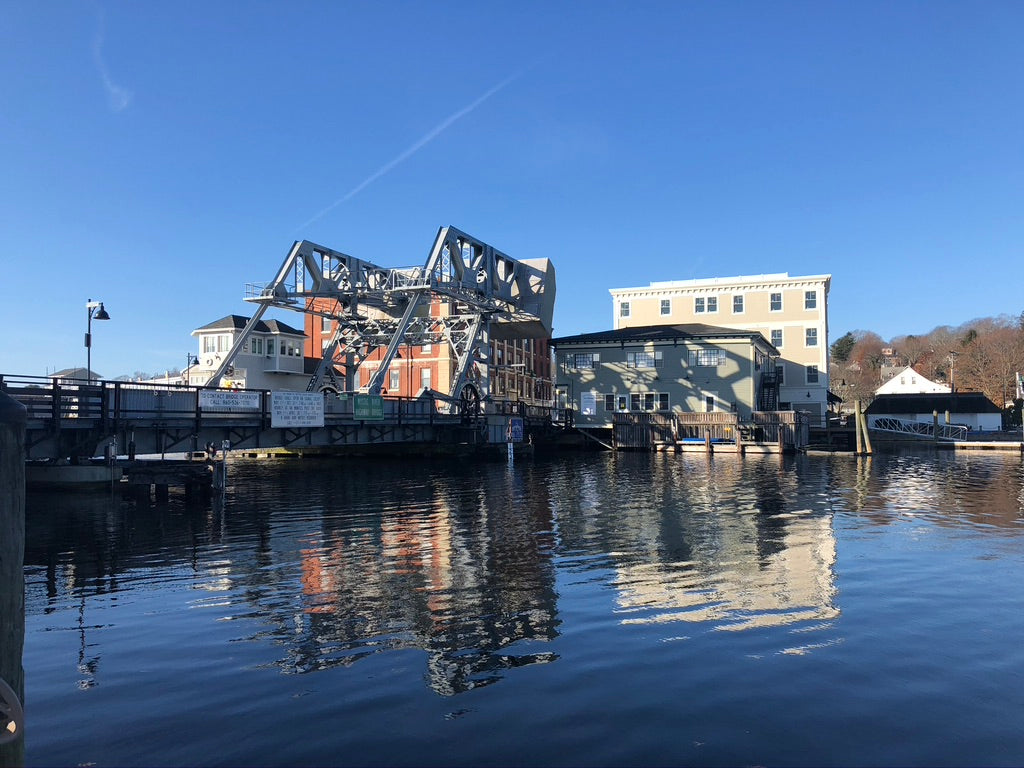 View of the Mystic Bridge and river