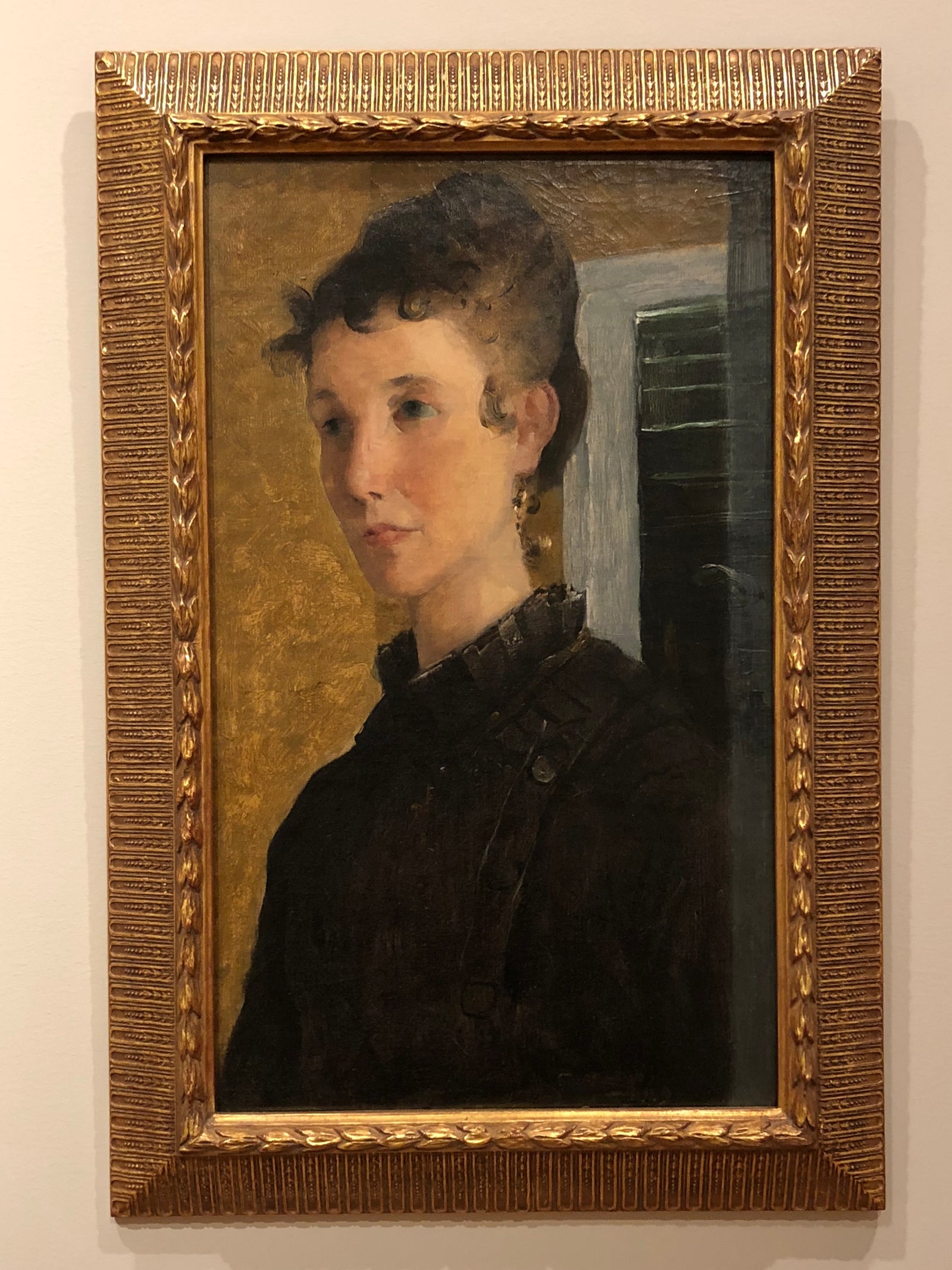 Custom closed corner period frame for portrait at Lyman Allyn Museum