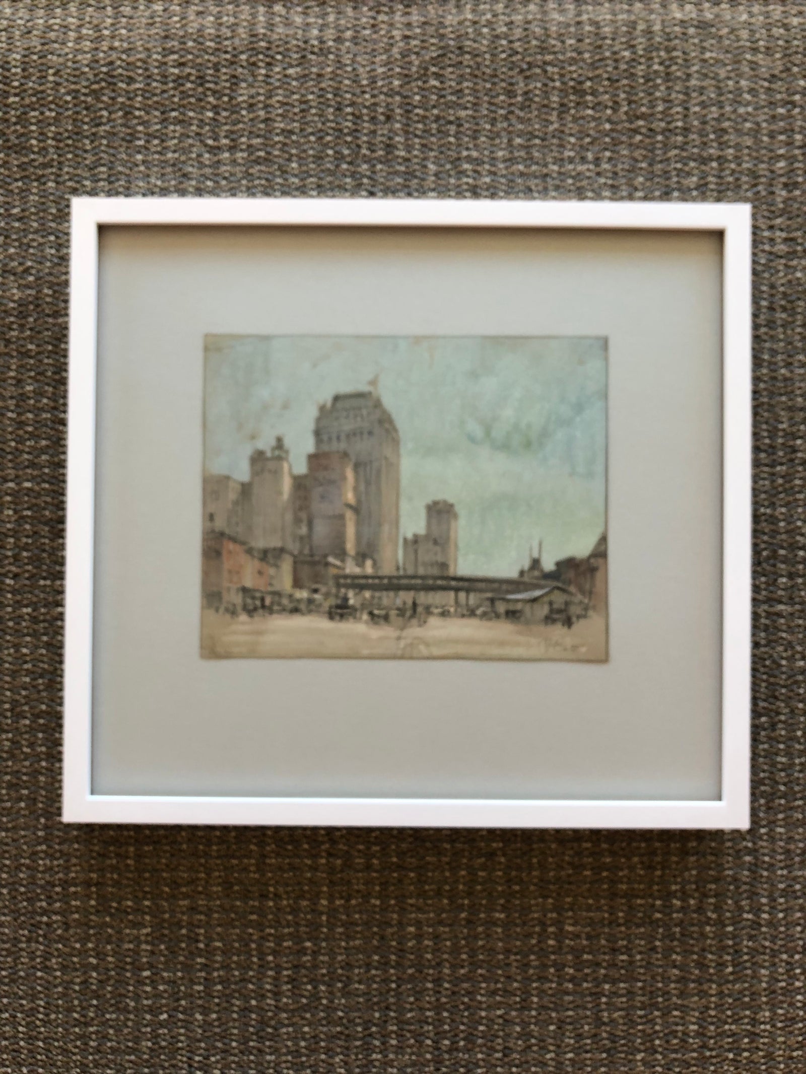 A View of Lower Manhattan with an El Terminal Building